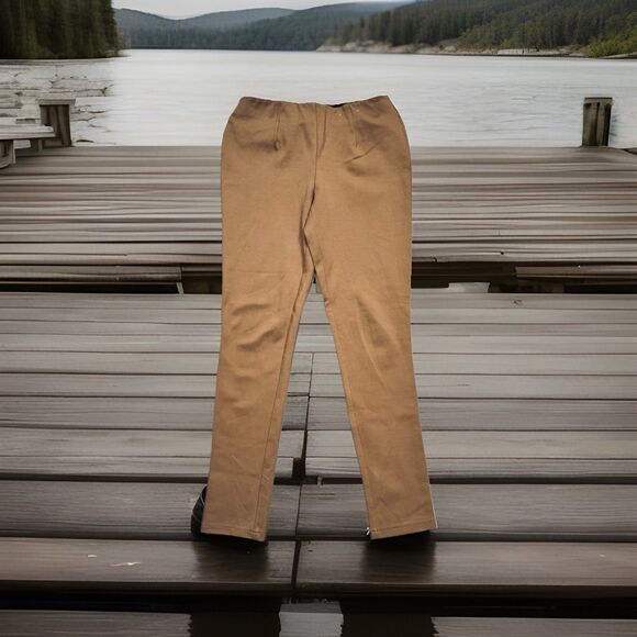 Calvin Klein Pull On Ponte Legging Pants 4 (26x28) Camel Tan High Rise Womens - Picture 1 of 8